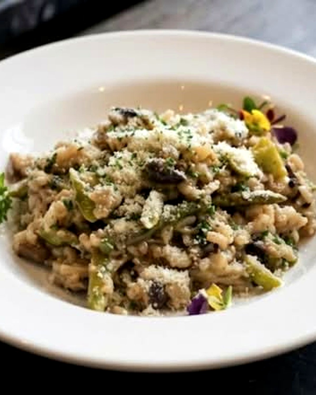 Mushroom and Asparagus Risotto